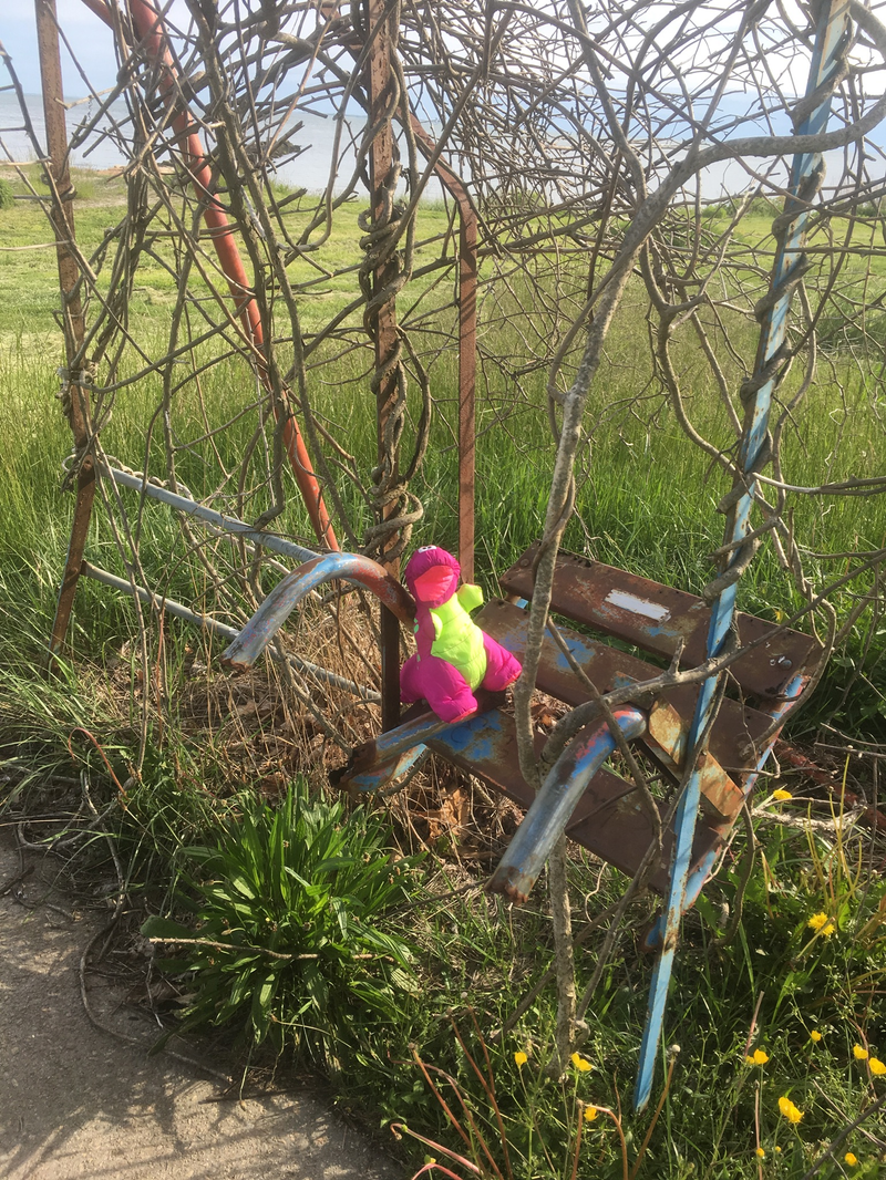 “This swing set’s even older than me, and I’m a dinosaur.”